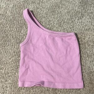 purple one strap crop top
